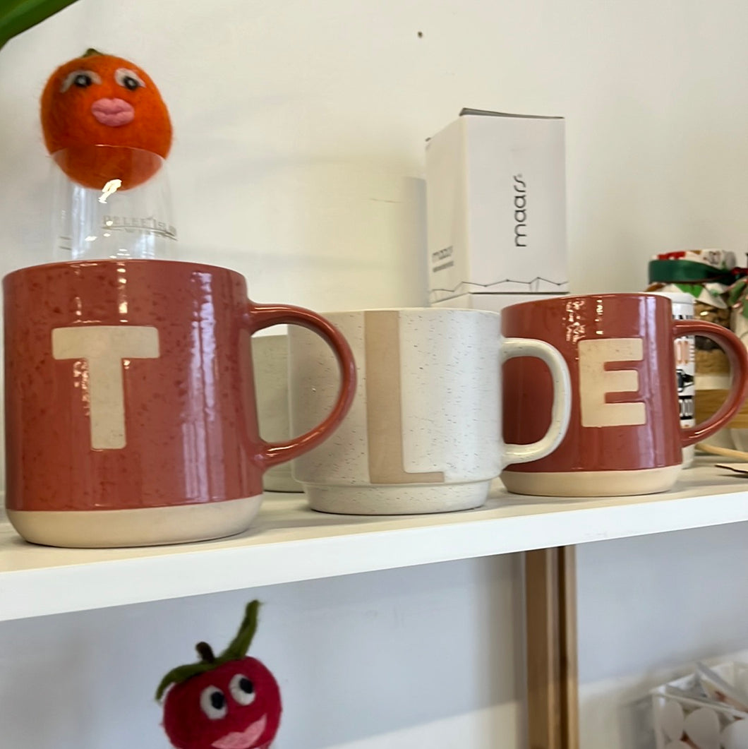 Lettered Coffee Mugs