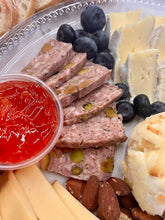 Load image into Gallery viewer, Angled view of the Good Grazes Autumn Harvest Board with baguette and fall grazing selections
