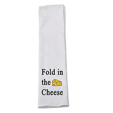 Load image into Gallery viewer, LEVLO Funny Cheese Lovers Gift Fold in The Cheese Kitchen Towels Kitchen Chef Towels Gifts Baking Towels (Fold in The Cheese)