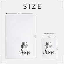 Load image into Gallery viewer, Saukore Funny Kitchen Towels, Fold in The Cheese Dish Towels Set, Super Absorbent Kitchen Hand Towels - 2 Pack Decorative Waffle Weave Dish Towels, Cute Birthday Gift, Housewarming Gifts