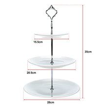 Load image into Gallery viewer, Xeternity-Made 3 Tier Round Serving Tray Platters, Appetizer or Dessert Cupcakes and Cake Stand Great for Weddings, Party, Holiday Dinners White