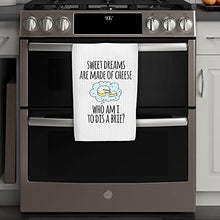 Load image into Gallery viewer, Funny Dish Towel: Sweet Dreams are Made of Cheese Who Am I to Dis A Brie Kitchen Towel Sweet Housewarming Gift (Dis A Brie CA)