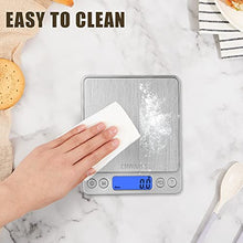 Load image into Gallery viewer, CHWARES Digital Kitchen Scales,USB Charging, 3Kg/0.1g Mini Food Scales, Electric Cooking Scales, Waterproof Digital Scale USB Rechargeable, LCD Display, Stainless Steel, for Ingredients Jewelry Coffe