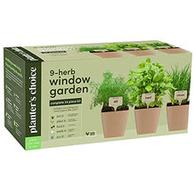 Load image into Gallery viewer, 9 Herb Window Garden - Indoor Organic Herb Growing Kit - Kitchen Windowsill Starter Kit - Easily Grow 9 Herbs Plants from Seeds with Comprehensive Guide - Unique Gardening Gifts for Women & Men (9 Herb Window Garden)