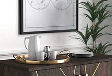 Load image into Gallery viewer, Rivet Contemporary Decorative Round Metal Serving Tray - 17.5 Inch, Black and Gold