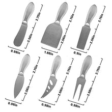 Load image into Gallery viewer, Cheese Knife Set-6 PC Stainless Steel Cheese with Cheese Slicer Cutter Spreader, Fork, charcuterie Board Accessories