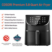 Load image into Gallery viewer, COSORI Air Fryer 5.8QT Oil Free XL Electric Hot Air Fryers Oven, Programmable 11-in-1 Cooker with Preheat & Shake Reminder, Equipped Digital Touchscreen and Nonstick Basket, 100 Recipes,