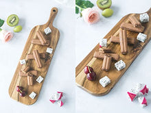 Load image into Gallery viewer, BILL.F Acacia Wood Cutting Board with Handle Small Size Long Wooden Charcuterie Board Paddle Cheese Board Serving Boards for Kitchen Meat, Pizza,Cheese, Bread, Vegetables &Fruits 16'' x 4.7'' x 0.6''