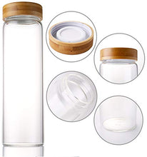 Load image into Gallery viewer, Lawei Set of 10 Glass Food Jars with Bamboo Lids - Food Storage Jars Glass Canister Set for Candy, Cookie, Rice, Sugar, Flour, Pasta, Nuts