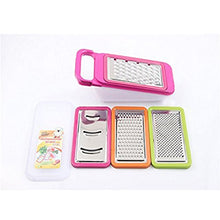 Load image into Gallery viewer, Tenta Kitchen 4 Piece Cheese Grater Set with Container - Zester Parmesan Cheese Shredder Vegetable Slicer Cheese Graters - Fine and Coarse Metal Hand Cheese Grater Adjustable Hard Cheese Slicer (4 in 1,Red)