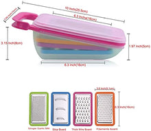 Load image into Gallery viewer, Tenta Kitchen 4 Piece Cheese Grater Set with Container - Zester Parmesan Cheese Shredder Vegetable Slicer Cheese Graters - Fine and Coarse Metal Hand Cheese Grater Adjustable Hard Cheese Slicer (4 in 1,Red)