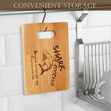 Load image into Gallery viewer, Charcuterie Board Wooden Engraved Smooth Cutting Board Portable Easy to Clean Funny Shark Coochie Board Meat and Cheese Board for Kitchen Camping Picnic(Shark 33X24)