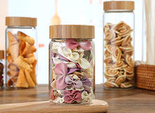 Load image into Gallery viewer, Lawei Set of 10 Glass Food Jars with Bamboo Lids - Food Storage Jars Glass Canister Set for Candy, Cookie, Rice, Sugar, Flour, Pasta, Nuts