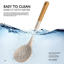 Load image into Gallery viewer, Silicone Cooking Utensils - Kitchen Utensil Set,Slotted/Solid Spoon,Turner,Spatula,Pasta Server,Deep Soup Ladle,Wooden Handles Kitchen Gadgets Tools Set,Non-Stick Cookware Friendly (Khaki)