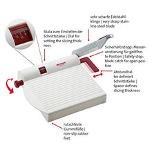 Load image into Gallery viewer, Westmark Germany Multipurpose Stainless Steel Cheese and Food Slicer with Board and Adjustable Thickness Dial (White)