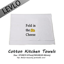 Load image into Gallery viewer, LEVLO Funny Cheese Lovers Gift Fold in The Cheese Kitchen Towels Kitchen Chef Towels Gifts Baking Towels (Fold in The Cheese)