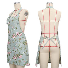 Load image into Gallery viewer, SUSSURRO 2 Pack Floral Aprons with 2 Pockets, Cotton Canvas Chef Bakers Apron Cooking Baking Adjustable Kitchen Aprons with Rose Pattern for Mom Wife