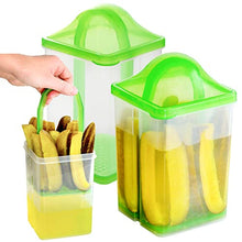 Load image into Gallery viewer, Youngever 2 Pack Pickle Container with Strainer, Plastic Pickle Holder with Strainer, Pickle Keeper with Lid