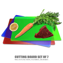 Load image into Gallery viewer, Flexible Plastic Cutting Board Mats, 7 Translucent Colors by Better Kitchen Products, Fotouzy BPA-Free, Non-Porous, and Dishwasher Safe, Set of 7