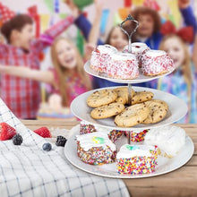 Load image into Gallery viewer, Xeternity-Made 3 Tier Round Serving Tray Platters, Appetizer or Dessert Cupcakes and Cake Stand Great for Weddings, Party, Holiday Dinners White