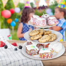 Load image into Gallery viewer, Xeternity-Made 3 Tier Round Serving Tray Platters, Appetizer or Dessert Cupcakes and Cake Stand Great for Weddings, Party, Holiday Dinners White
