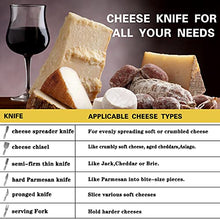 Load image into Gallery viewer, Cheese Knife Set-6 PC Stainless Steel Cheese with Cheese Slicer Cutter Spreader, Fork, charcuterie Board Accessories