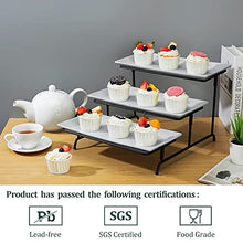 Load image into Gallery viewer, Yedio 3 Tier Rectangular Serving Platter, Porcelain 3 Tier Serving Tray for Fruit Dessert Display, Durable 3 Tier Serving Stand, Dishwasher Safe