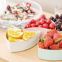Load image into Gallery viewer, Divided Serving Tray Platter with Lid & Handle Storage Container - 5 Plastic Compartment Box Clear Organizer - for Candy, Fruits, Nuts, Snacks Parties Entertaining