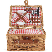 Load image into Gallery viewer, Picnic Basket Set for 2 People, Durable Wicker Picnic Hamper Set