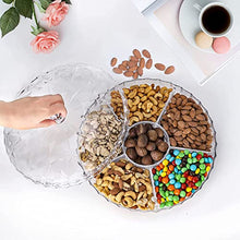 Load image into Gallery viewer, White Plastic Divided Appetizer Serving Tray 5-Section Chip & Dip Candy Snack Salad Desserts Dried Fruit Nuts Plate for Thanksgiving Wedding Home Office Party , Set of 4 Pcs