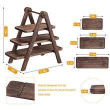 Load image into Gallery viewer, Nynelly Wood Tiered Serving Tray , 3 Tier Serving Stand, Wooden Serving Tray for Entertaining Serving Platter with Collapsible Stand for Picnic Party,Party Serving Trays and Platters