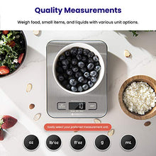 Load image into Gallery viewer, Etekcity Food Kitchen Scale, Digital Grams and Ounces for Weight Loss, Baking, Cooking, Keto and Meal Prep, Small, 304 Stainless Steel