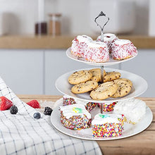 Load image into Gallery viewer, Xeternity-Made 3 Tier Round Serving Tray Platters, Appetizer or Dessert Cupcakes and Cake Stand Great for Weddings, Party, Holiday Dinners White