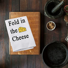 Load image into Gallery viewer, LEVLO Funny Cheese Lovers Gift Fold in The Cheese Kitchen Towels Kitchen Chef Towels Gifts Baking Towels (Fold in The Cheese)