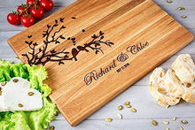 Load image into Gallery viewer, Personalized Engraved Cutting Board- Wedding Gift, Anniversary Gifts, Birds Brunch Housewarming Gift, Christmas Gift, Corporate Gift, Award, Promotion Lovebirds