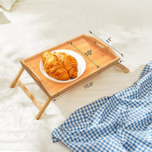 Load image into Gallery viewer, Bamboo Bed Tray Table for Eating TV Breakfast Tray for Bed Foldable Wood Food Dinner Serving Tray with Folding Legs for Bedroom, Hospital, Home by FURNINXS