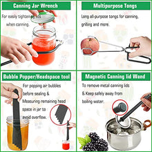 Load image into Gallery viewer, Canning Supplies, Canning Kit, Stainless Steel Canning Set for Canning Pot, Canning Tools - Ladle, Measuring Spoon,Tongs, Funnel, Jar Lifter, Bubble Popper, Lid Lifter, Jar Wrench, Labels - Black