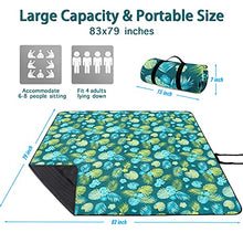 Load image into Gallery viewer, Picnic Blankets Extra Large, Waterproof Foldable Outdoor Beach Blanket Oversized 83x79” Sandproof, 3-Layer Picnic Mat for Camping, Hiking, Travel, Park, Concerts (Yellow Flowers)