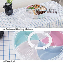 Load image into Gallery viewer, Divided Serving Tray Platter with Lid & Handle Storage Container - 5 Plastic Compartment Box Clear Organizer - for Candy, Fruits, Nuts, Snacks Parties Entertaining