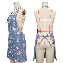 Load image into Gallery viewer, SUSSURRO 2 Pack Floral Aprons with 2 Pockets, Cotton Canvas Chef Bakers Apron Cooking Baking Adjustable Kitchen Aprons with Rose Pattern for Mom Wife