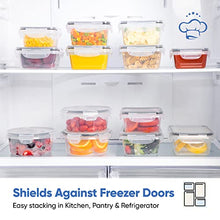 Load image into Gallery viewer, Food Storage Containers Set - Airtight Plastic Containers with Easy Snap Lids (16 Pack) - Leak Proof Kitchen & Pantry Organization - BPA-Free - 16 Chalkboard Labels & Marker - Chef's Path