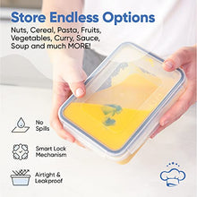 Load image into Gallery viewer, Food Storage Containers Set - Airtight Plastic Containers with Easy Snap Lids (16 Pack) - Leak Proof Kitchen & Pantry Organization - BPA-Free - 16 Chalkboard Labels & Marker - Chef's Path