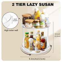 Load image into Gallery viewer, Homelove Turntable Lazy Susans Rack, 2-Tier Spice Spice Organizer Storage Rack Rotating for Kitchen Cabinet, Countertop, Bathroom, Makeup, Pantry