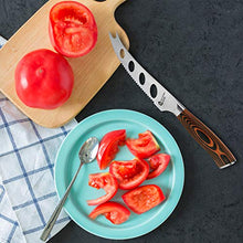 Load image into Gallery viewer, TUO Cheese Knife - Tomato Knife Fruit Knife 5.5" - Serrated Edge - German Steel Blade - Mutil-Use- Pakkawood Handle - Gift Box Included - Fiery Series