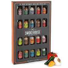 Load image into Gallery viewer, Thoughtfully Gifts, Smokehouse Ultimate Grilling Spice Set, Grill Seasoning Gift Set Flavors Include Chili Garlic, Rosemary and Herb, Lime Chipotle, Cajun Seasoning and More, Pack of 20