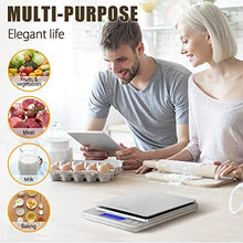 Load image into Gallery viewer, CHWARES Digital Kitchen Scales,USB Charging, 3Kg/0.1g Mini Food Scales, Electric Cooking Scales, Waterproof Digital Scale USB Rechargeable, LCD Display, Stainless Steel, for Ingredients Jewelry Coffe