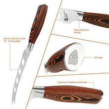 Load image into Gallery viewer, TUO Cheese Knife - Tomato Knife Fruit Knife 5.5" - Serrated Edge - German Steel Blade - Mutil-Use- Pakkawood Handle - Gift Box Included - Fiery Series