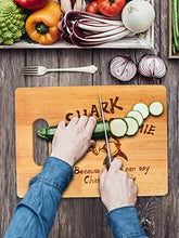 Load image into Gallery viewer, Charcuterie Board Wooden Engraved Smooth Cutting Board Portable Easy to Clean Funny Shark Coochie Board Meat and Cheese Board for Kitchen Camping Picnic(Shark 33X24)