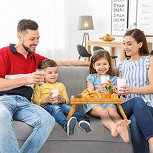 Load image into Gallery viewer, Bamboo Bed Tray Table for Eating TV Breakfast Tray for Bed Foldable Wood Food Dinner Serving Tray with Folding Legs for Bedroom, Hospital, Home by FURNINXS