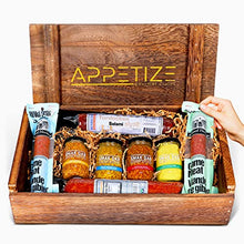 Load image into Gallery viewer, Salami & Gourmet Mustard Gift Set - Turducken, Kobe Beef, Wild Boar, Bison And Four Jars Of Gourmet Mustards - Meat Gift Baskets For Family Or Friends